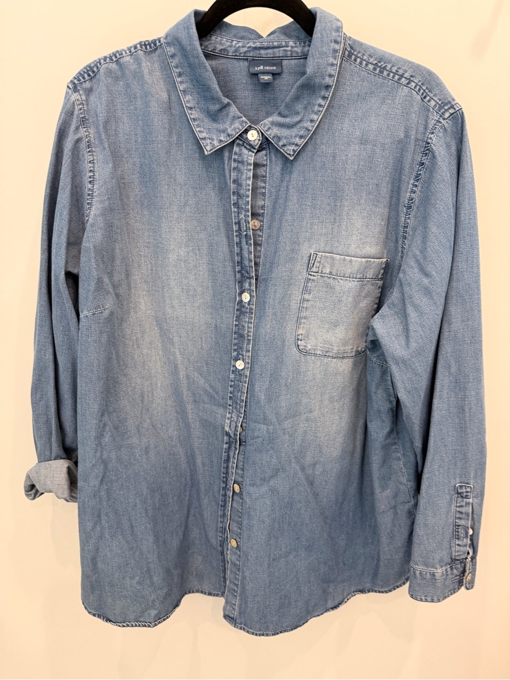 J. Jill Light Blue Denim Button-Down Shirt